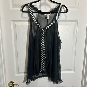 Cacique Black and White Sheer Chemise Set